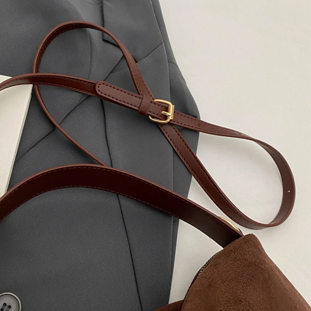 Soft Matte Suede Cow Leather Bag