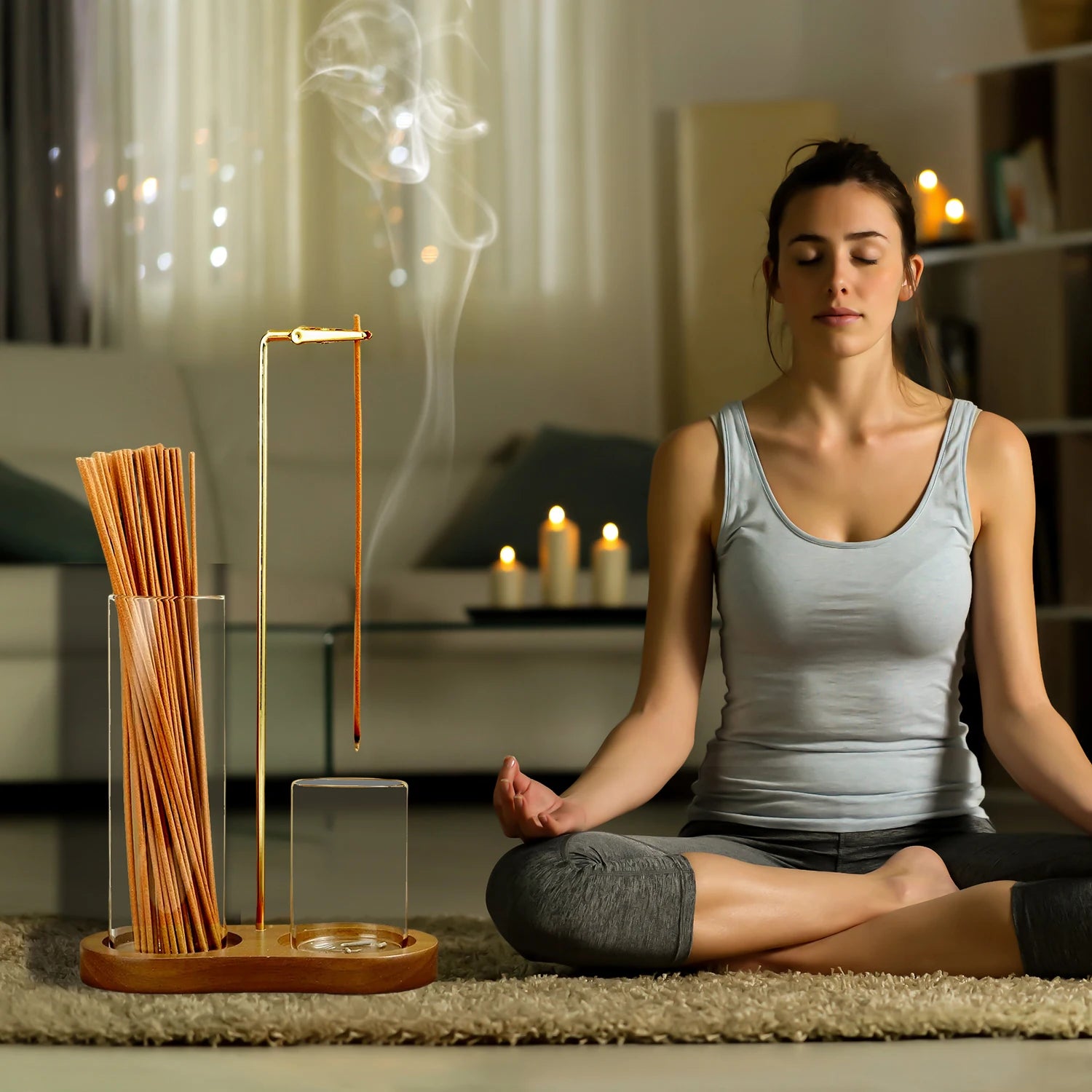 2 in 1 Anti-Ash Flying Incense Burne with Glass Ash