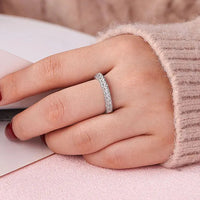 2Pcs Solid 925 Sterling Silver Wedding Rings