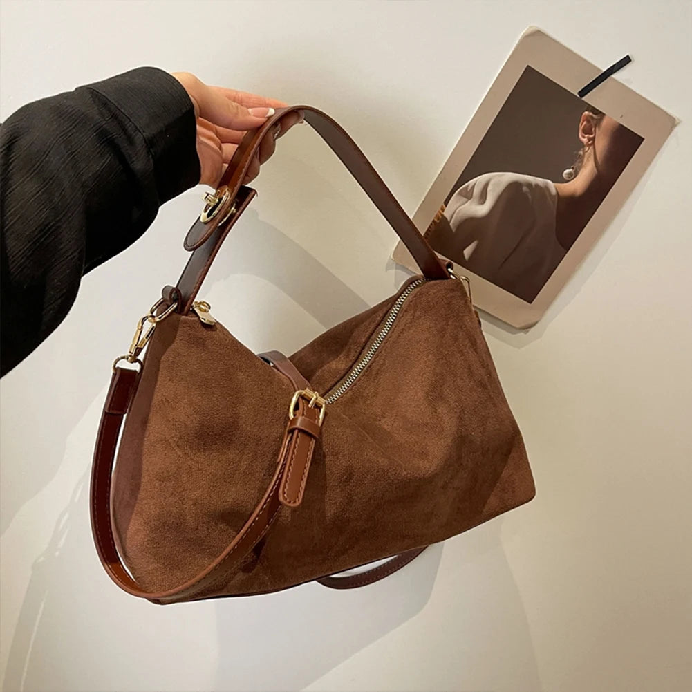 Soft Matte Suede Cow Leather Bag