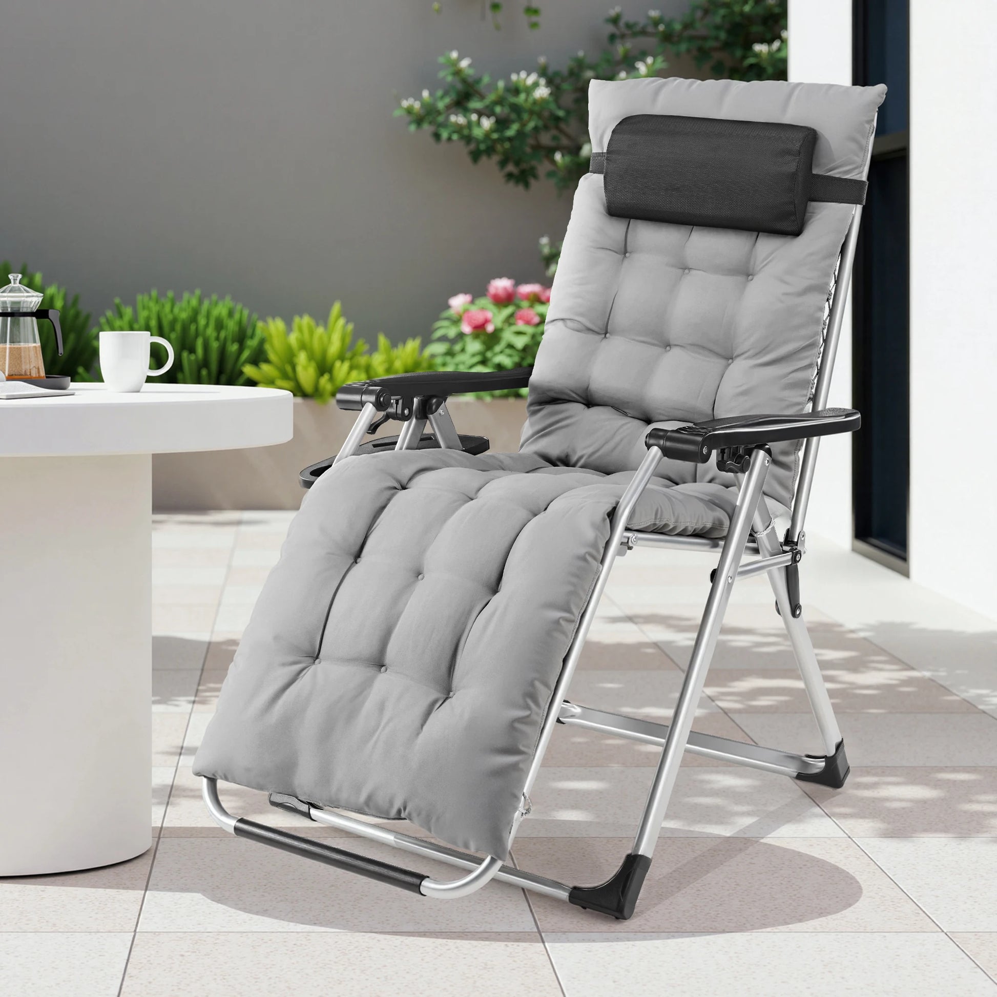 Portable Recliner Chair With Cup Holder