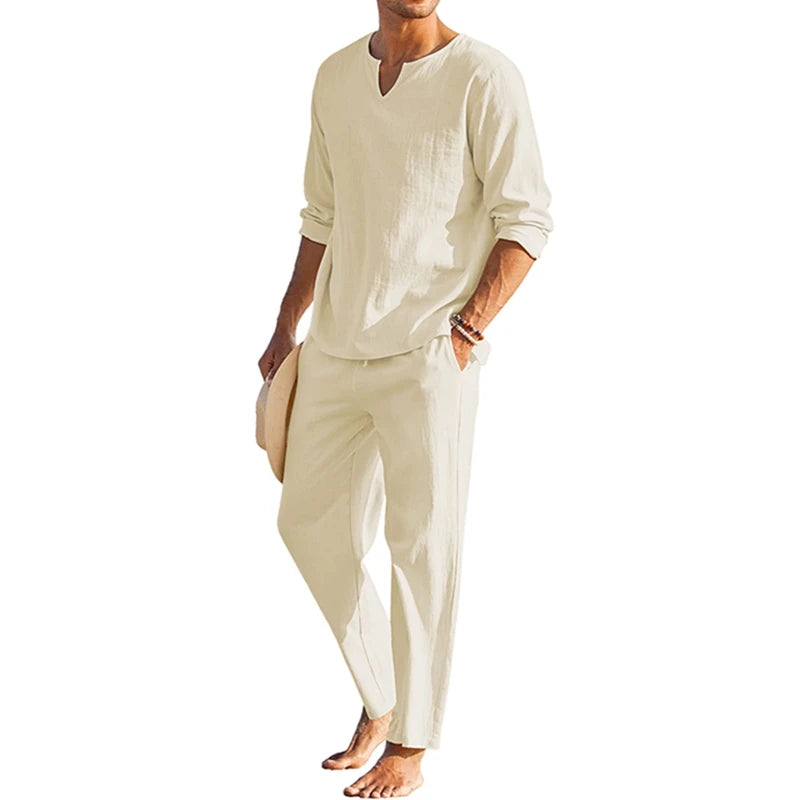 Men Summer Cotton 2 Pieces Set