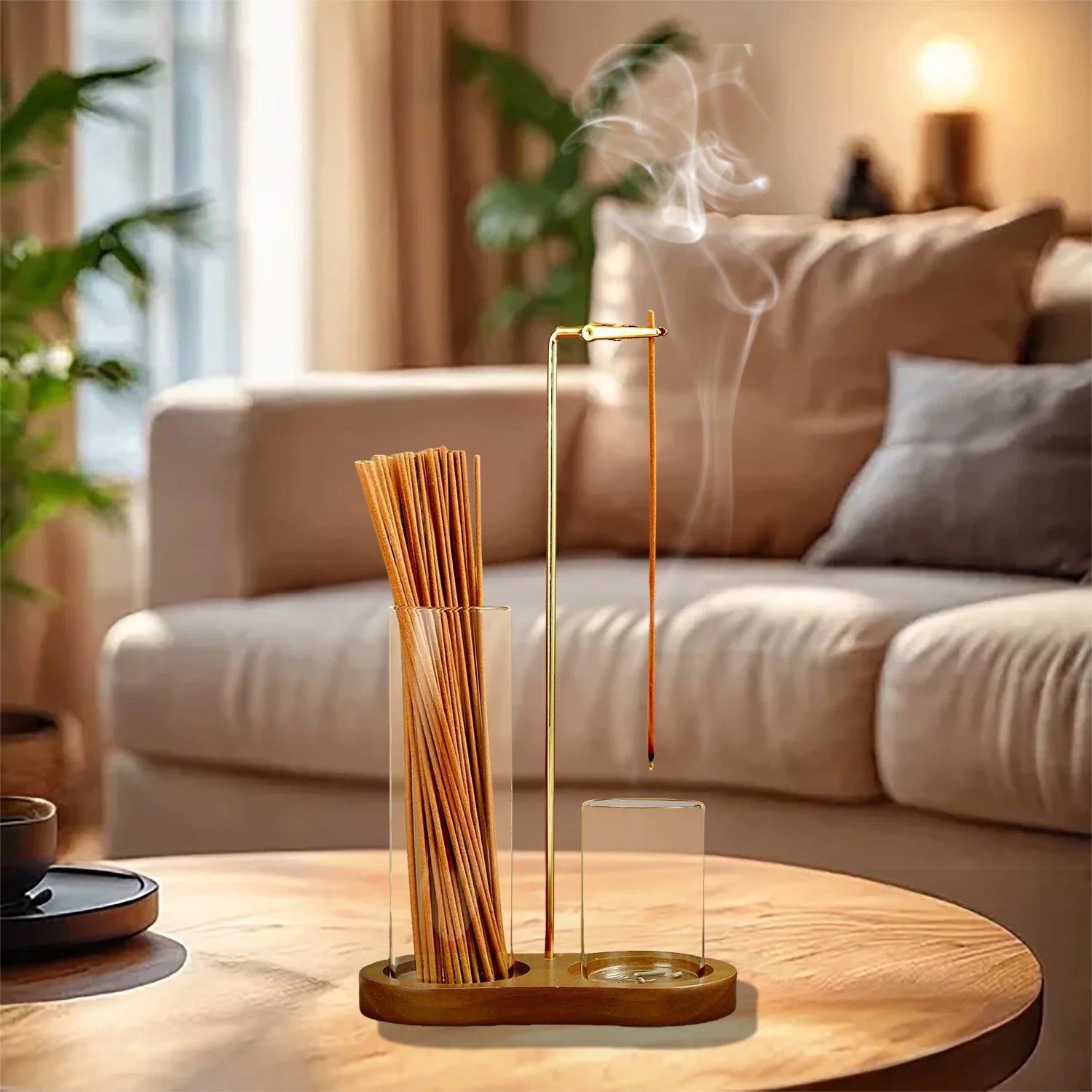 2 in 1 Anti-Ash Flying Incense Burne with Glass Ash