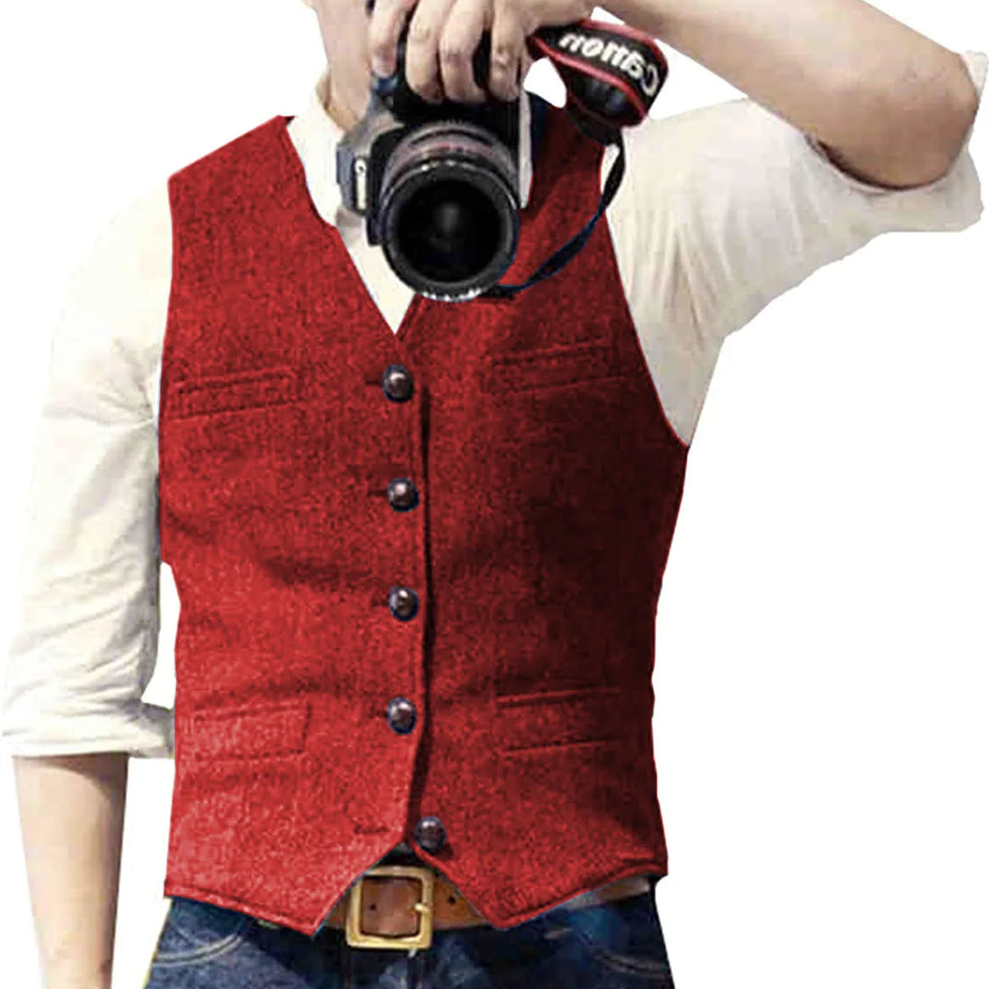 Men's V Neck Casual Waistcoat