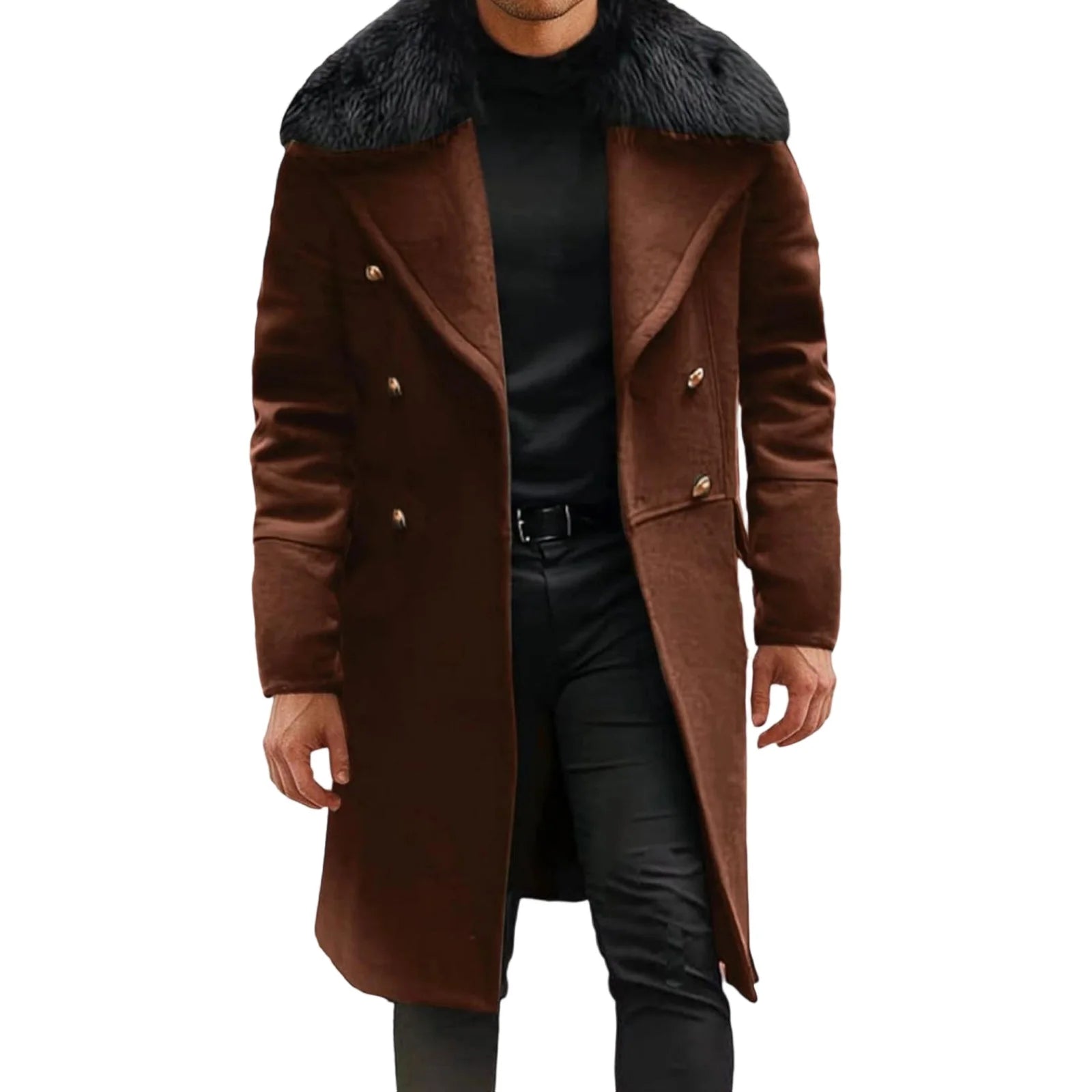Men Classic Double Breasted Trench Coat