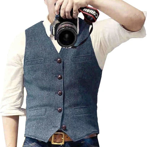 Men's V Neck Casual Waistcoat