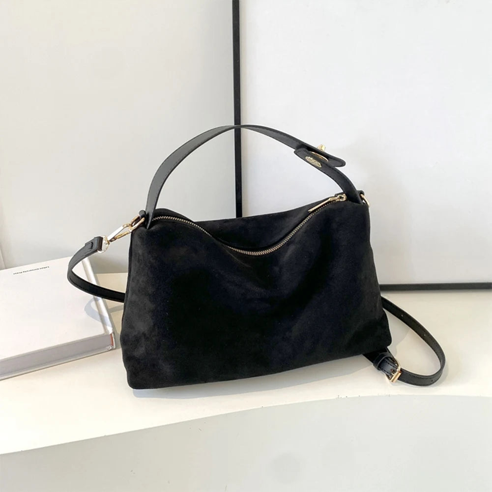 Soft Matte Suede Cow Leather Bag