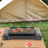 Double Head BBQ Gas stove with Baking Tray