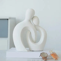 Aesthetic Resin Couple Hugging Sculpture