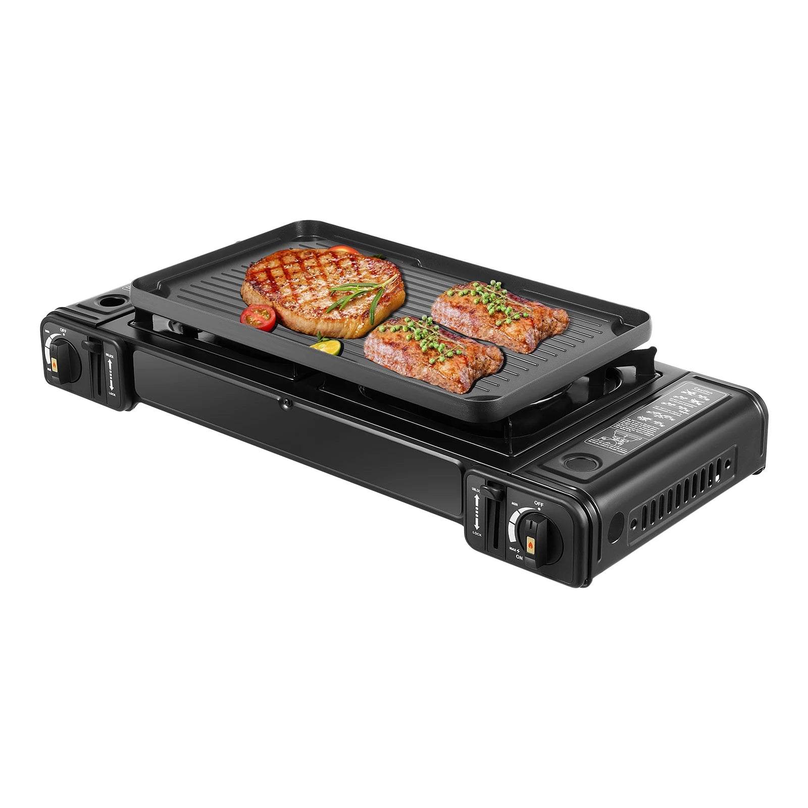 Double Head BBQ Gas stove with Baking Tray