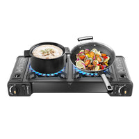 Double Head BBQ Gas stove with Baking Tray