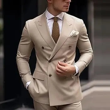 Double Breasted Men's 2 Piece Set