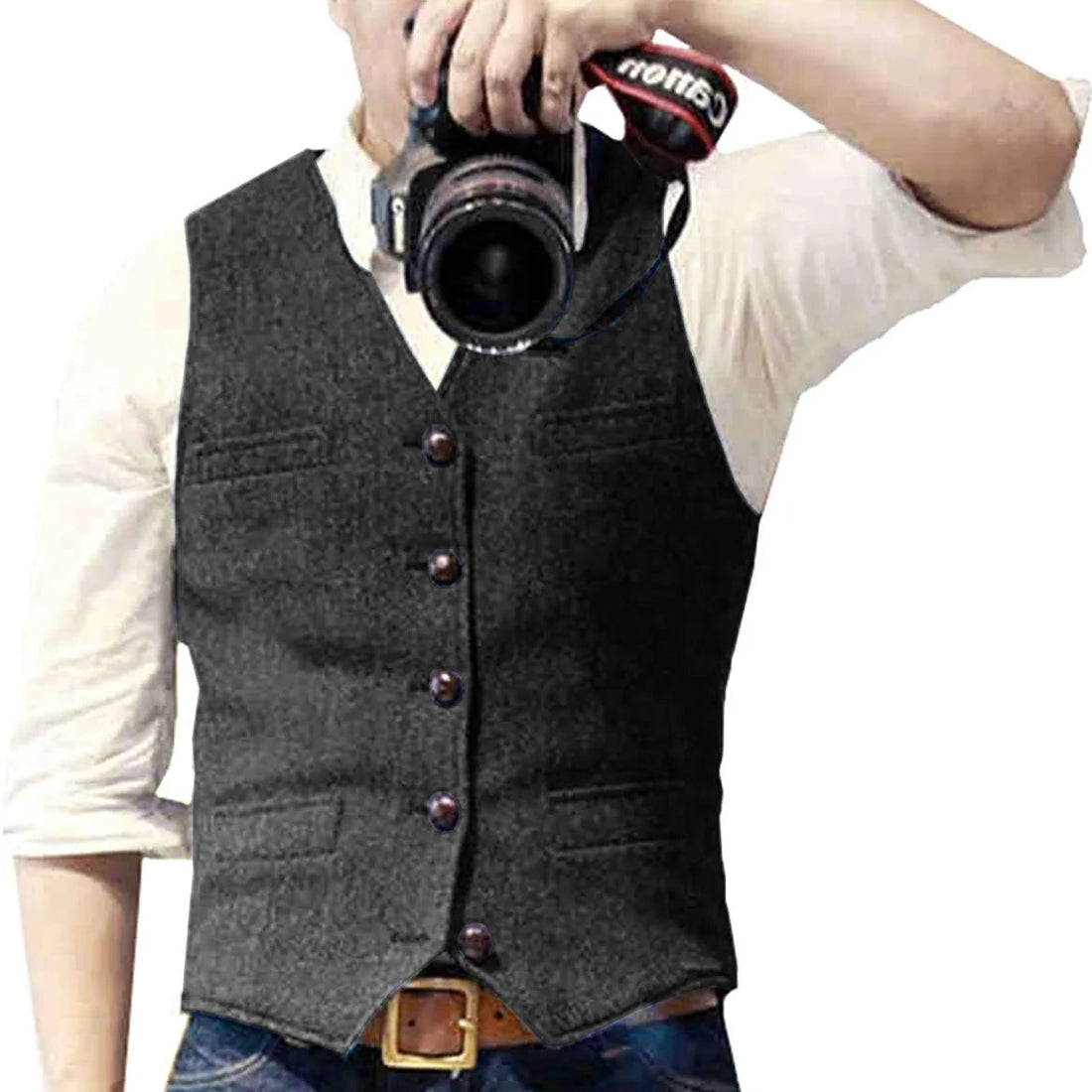 Men's V Neck Casual Waistcoat