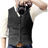 Men's V Neck Casual Waistcoat