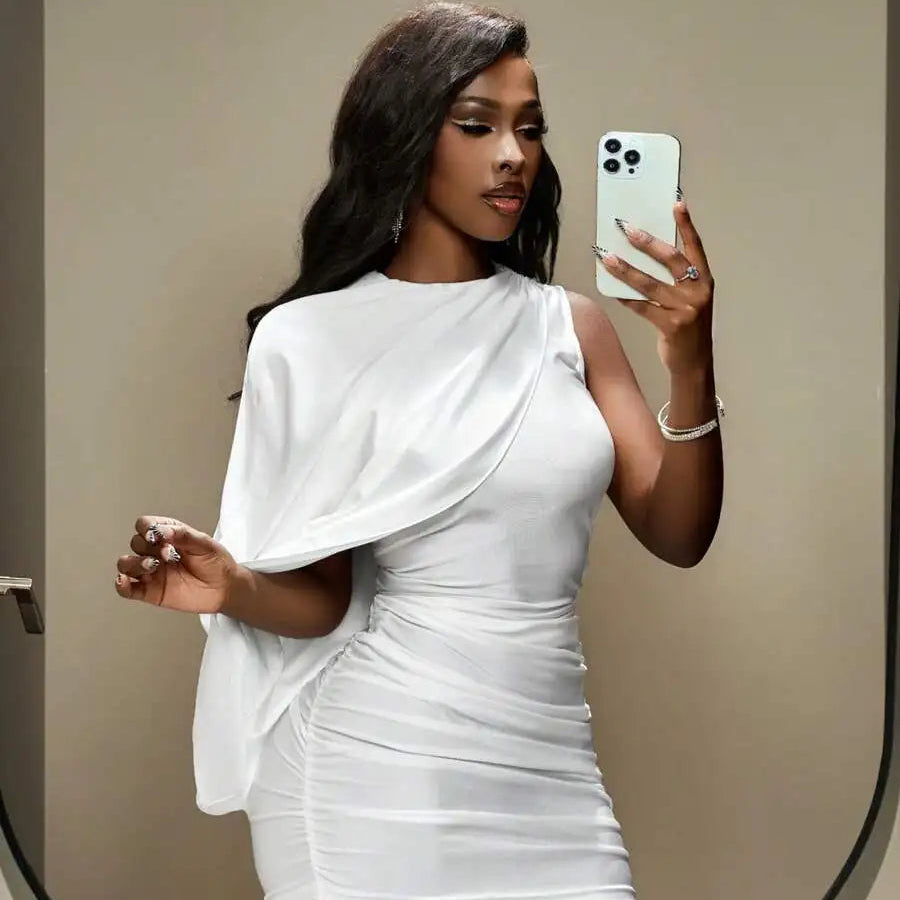 Neck Cape Mini Dress
