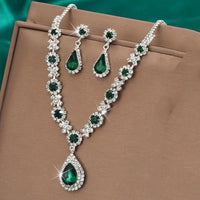 3 Pieces Of Necklace With Earrings Set