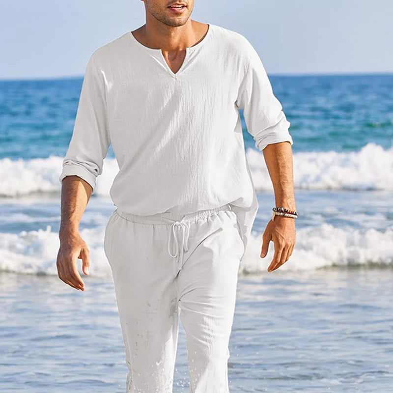 Men Summer Cotton 2 Pieces Set