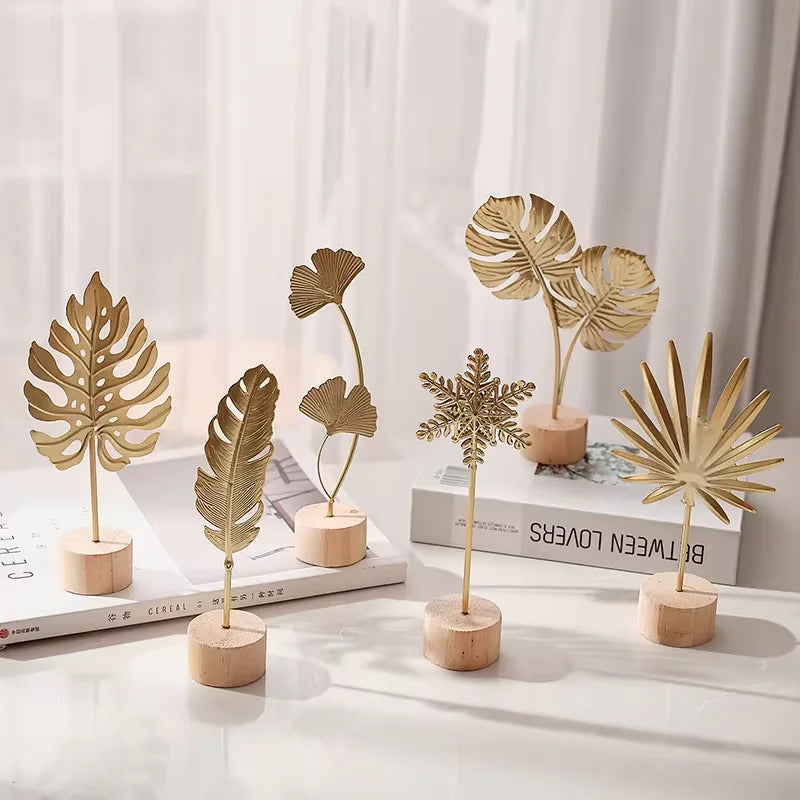 1pcs Golden Ginkgo Leaf For Home Decor