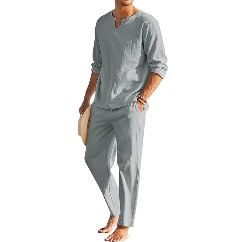 Men Summer Cotton 2 Pieces Set