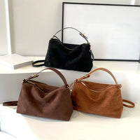 Soft Matte Suede Cow Leather Bag