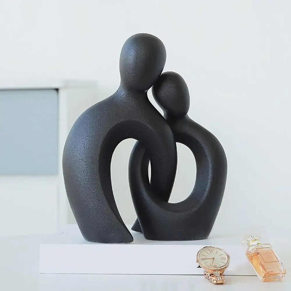Aesthetic Resin Couple Hugging Sculpture