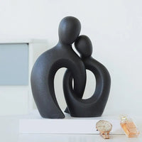 Aesthetic Resin Couple Hugging Sculpture