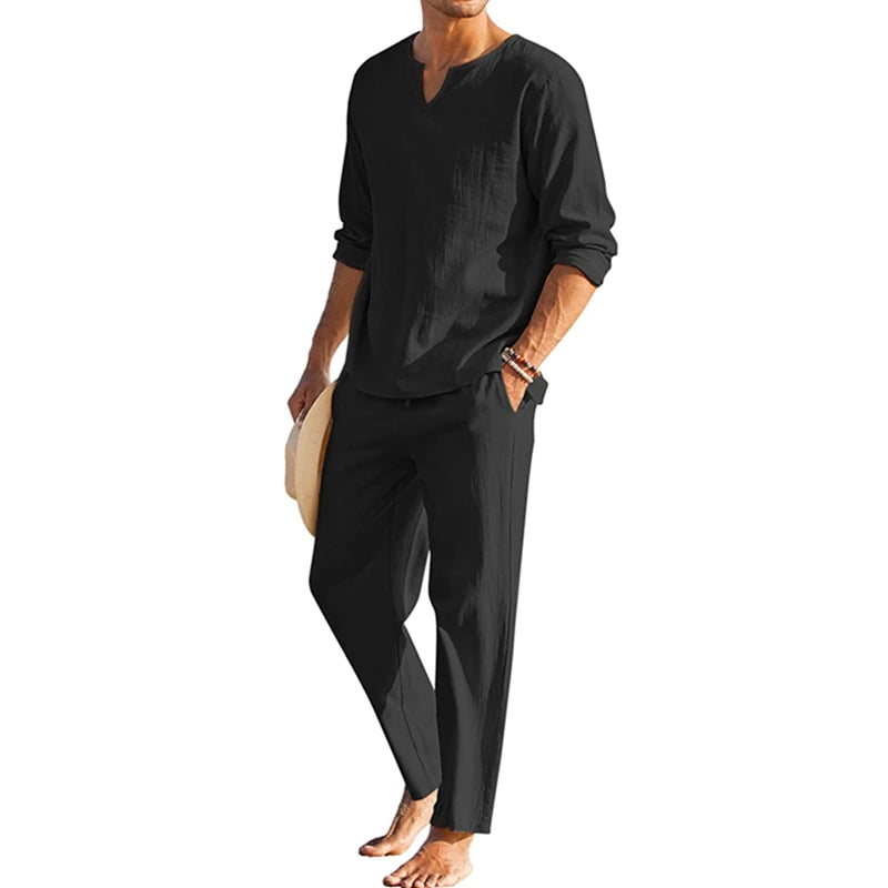 Men Summer Cotton 2 Pieces Set