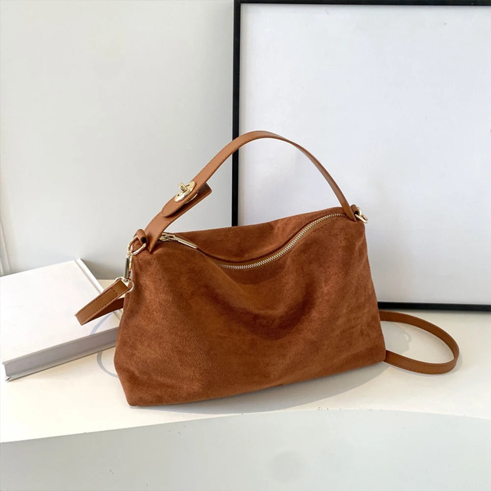 Soft Matte Suede Cow Leather Bag