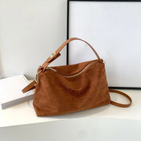 Soft Matte Suede Cow Leather Bag