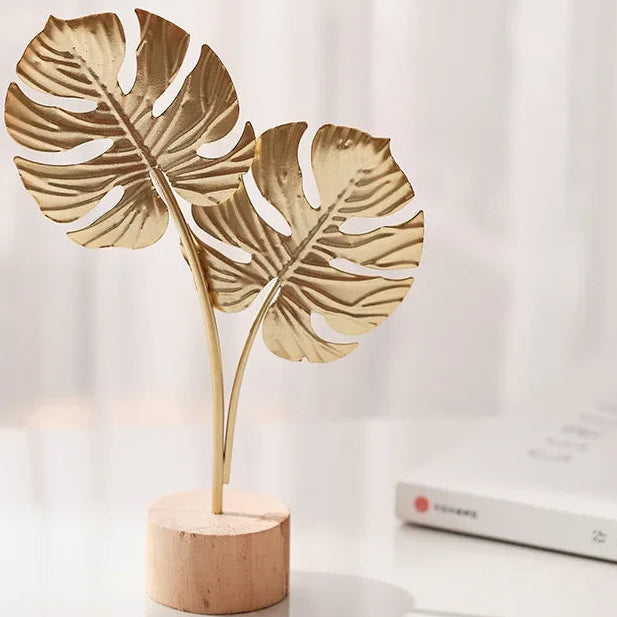 1pcs Golden Ginkgo Leaf For Home Decor