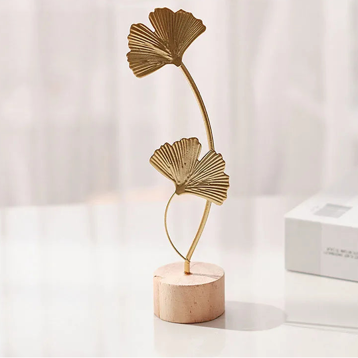 1pcs Golden Ginkgo Leaf For Home Decor
