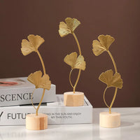 1pcs Golden Ginkgo Leaf For Home Decor