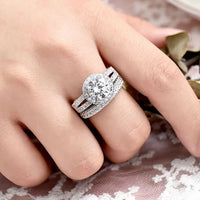 2Pcs Solid 925 Sterling Silver Wedding Rings