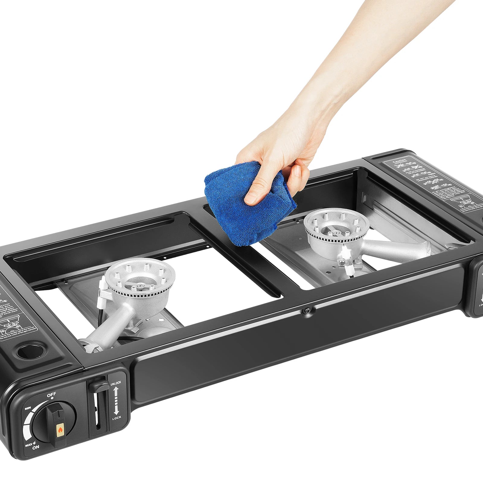 Double Head BBQ Gas stove with Baking Tray