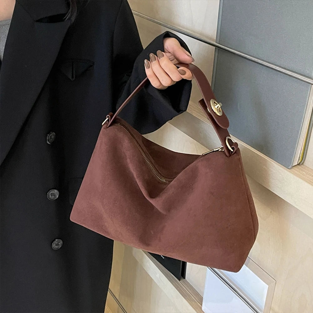 Soft Matte Suede Cow Leather Bag