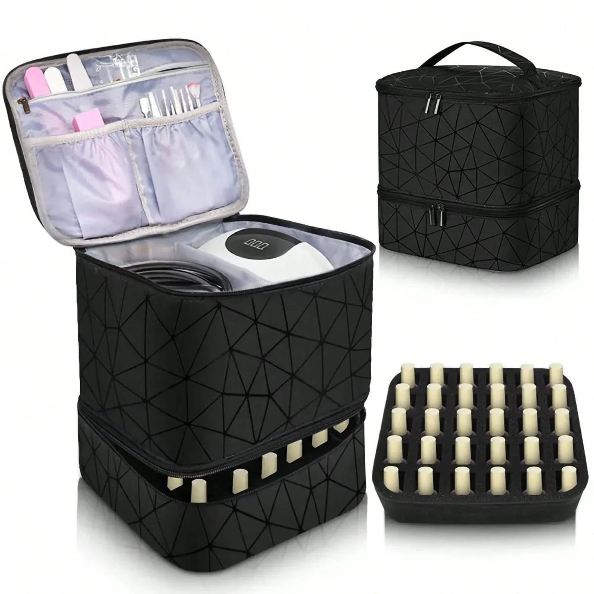 Portable Double-Layer Organizer Bag