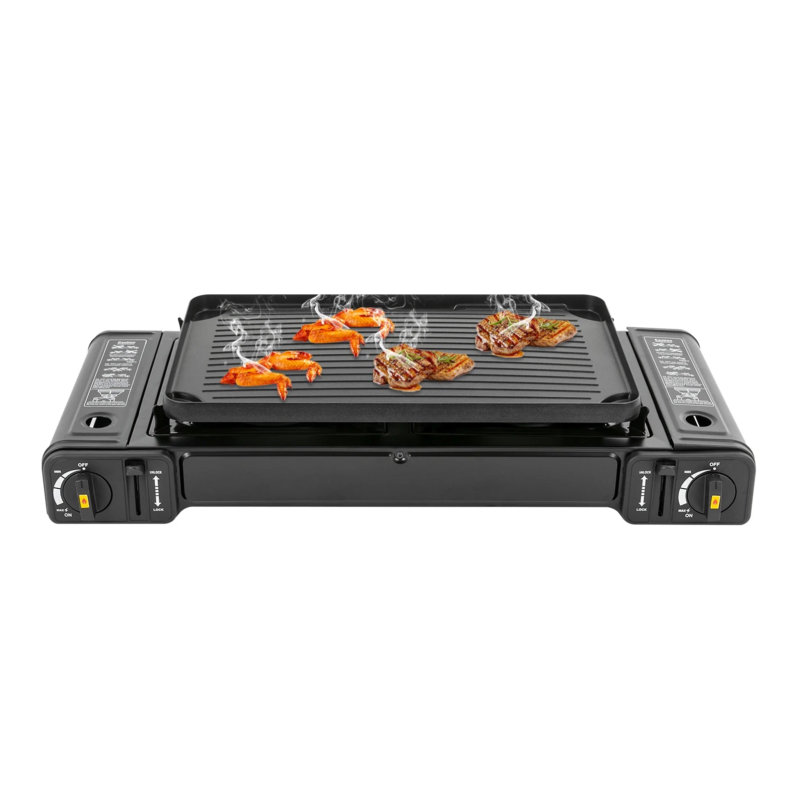 Double Head BBQ Gas stove with Baking Tray