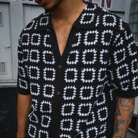 Men Summer Knitted Printing  Short Sleeves