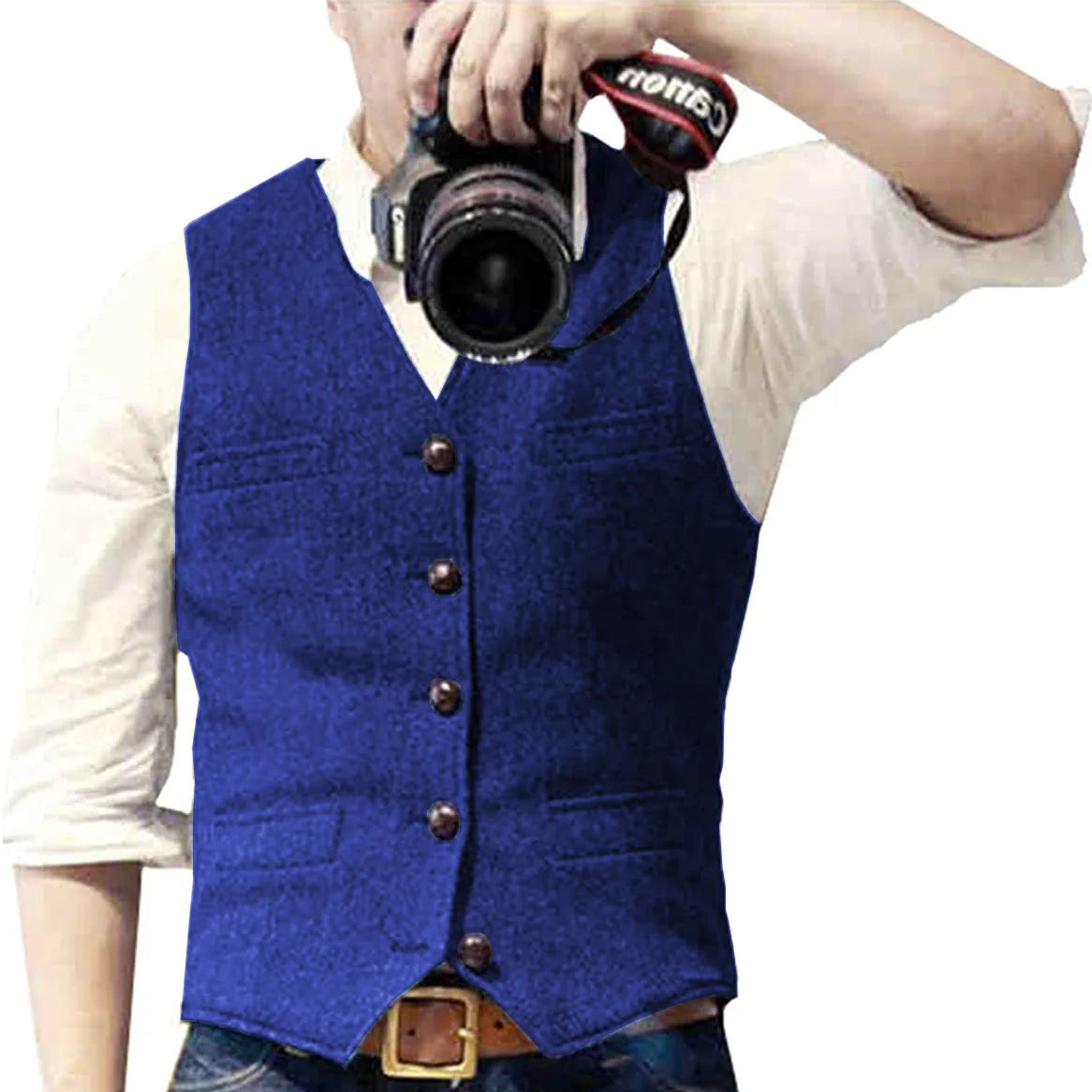 Men's V Neck Casual Waistcoat