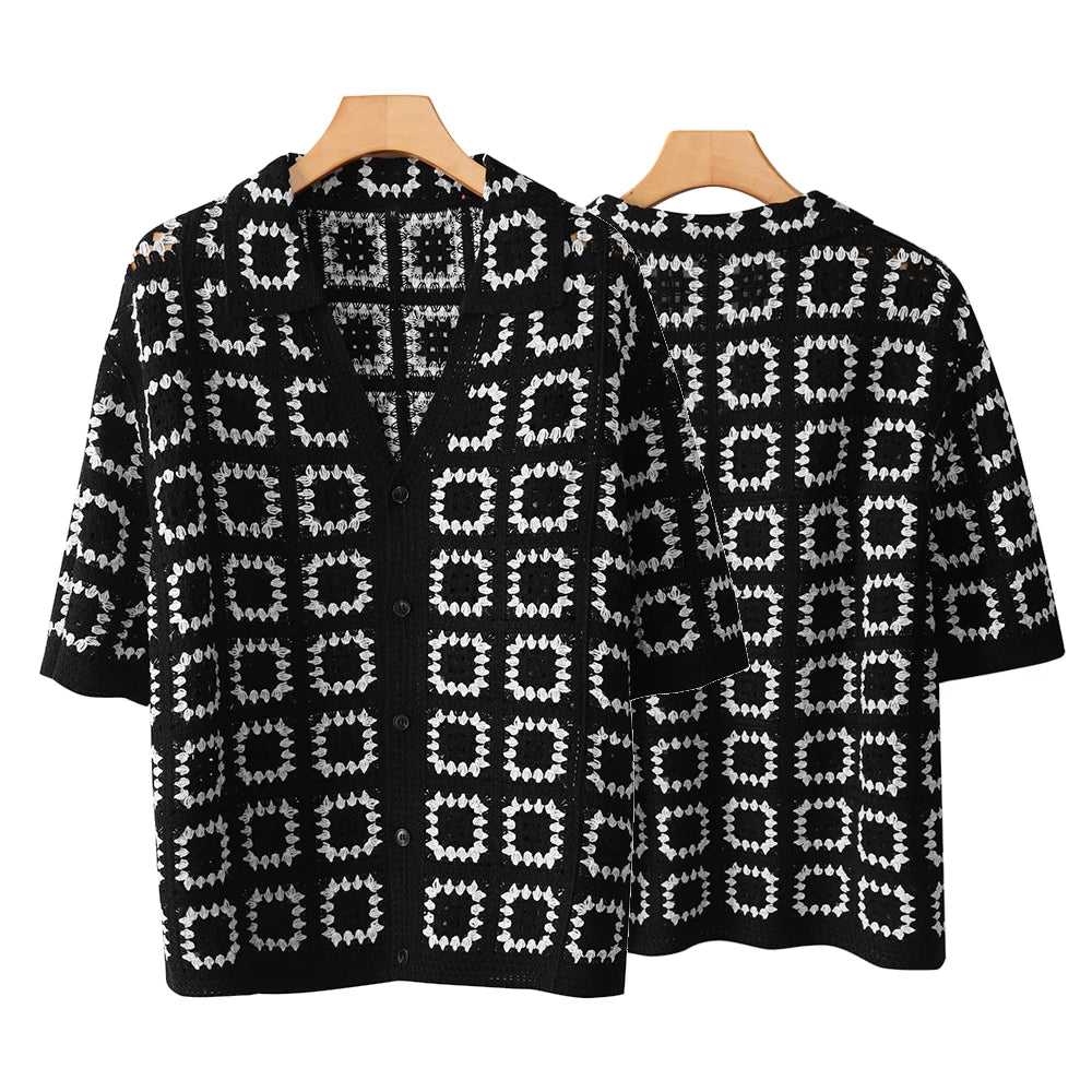 Men Summer Knitted Printing  Short Sleeves