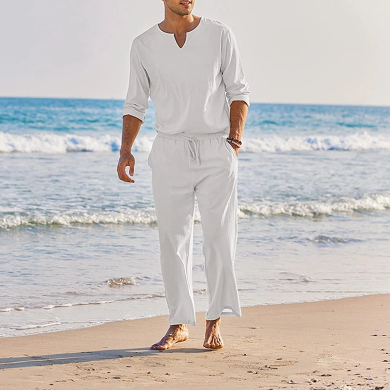 Men Summer Cotton 2 Pieces Set
