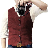 Men's V Neck Casual Waistcoat
