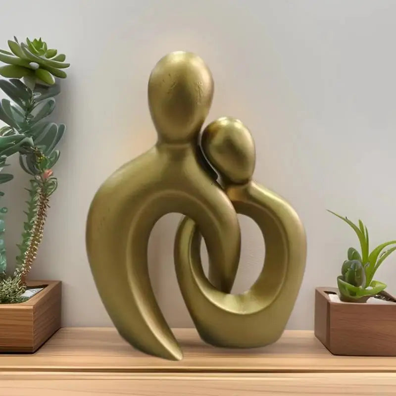 Aesthetic Resin Couple Hugging Sculpture