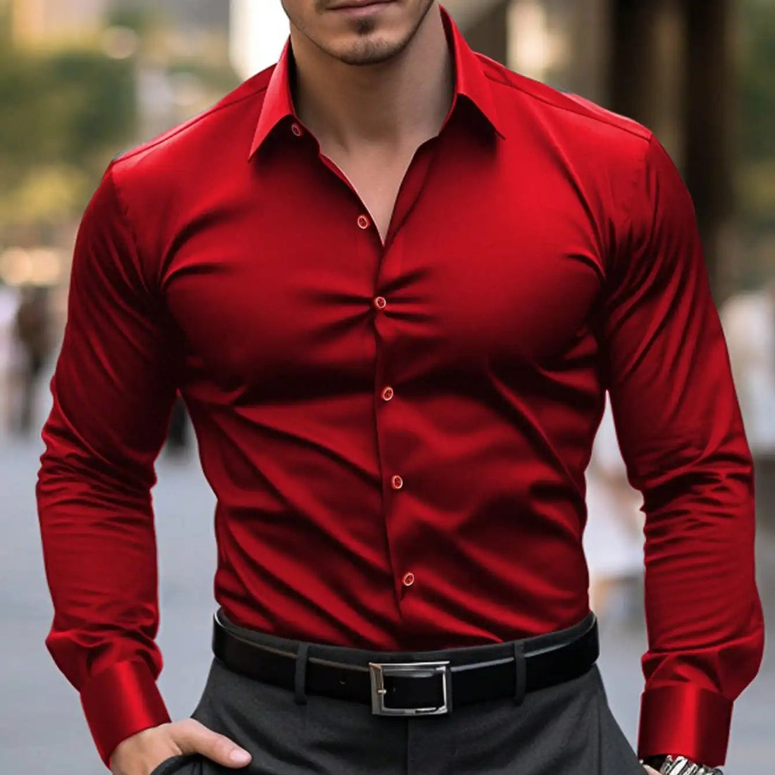 Men Long Sleeve Dress Shirt