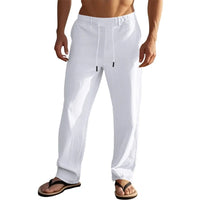 Men Lightweight Drawstring Linen Pant