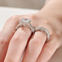 2Pcs Solid 925 Sterling Silver Wedding Rings