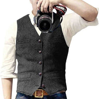 Men's V Neck Casual Waistcoat