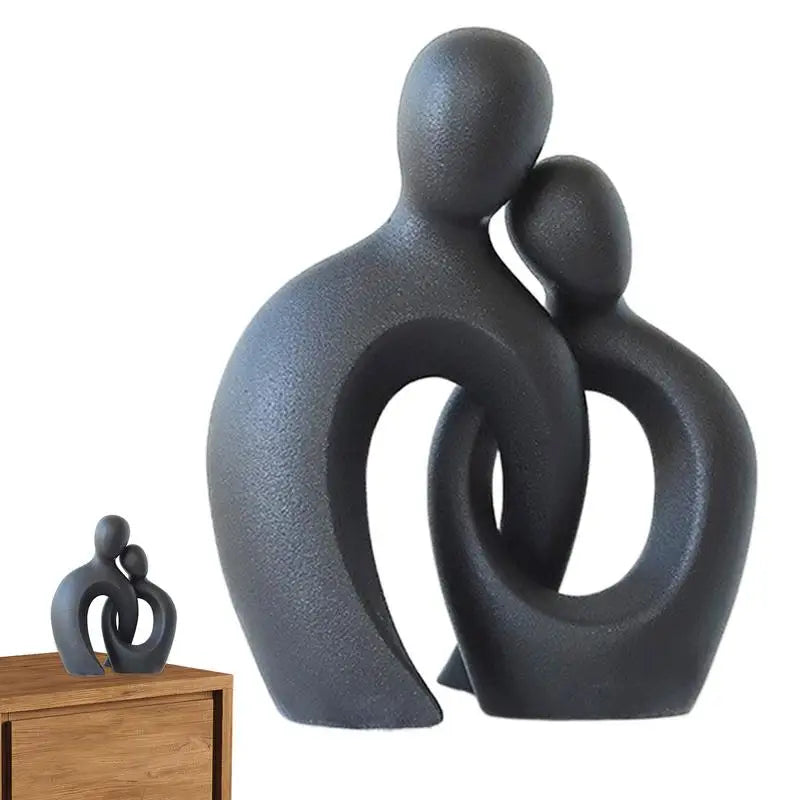 Aesthetic Resin Couple Hugging Sculpture