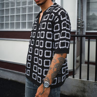 Men Summer Knitted Printing  Short Sleeves
