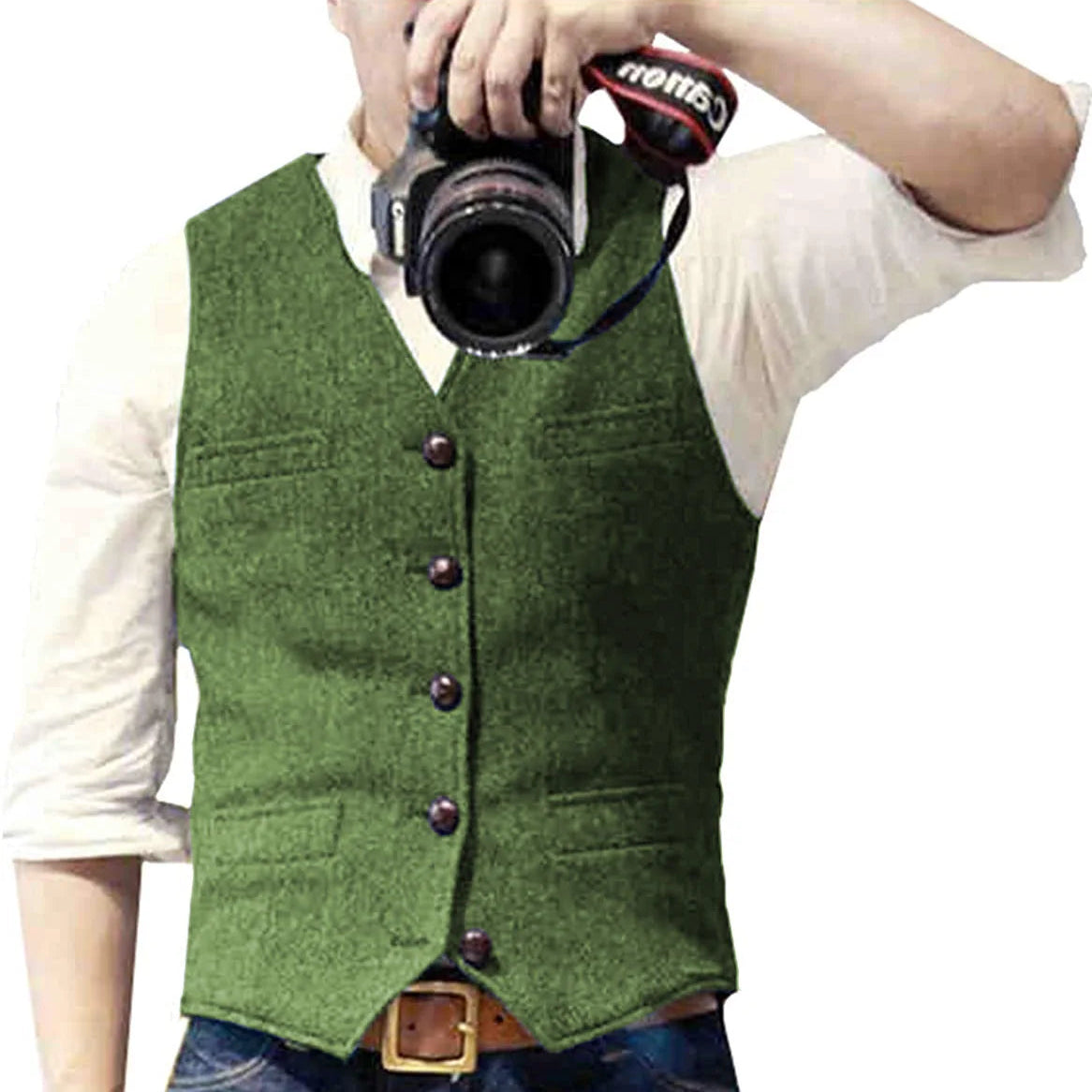 Men's V Neck Casual Waistcoat